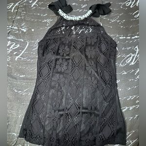 Never work black beaded halter top size small